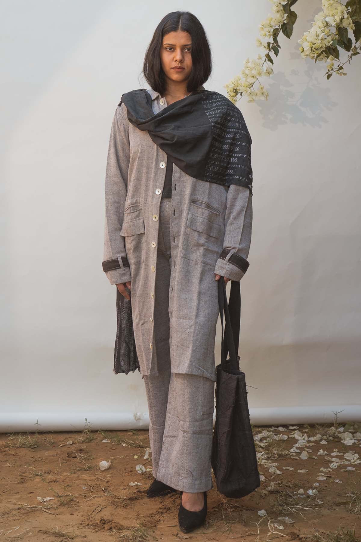 Buy Designer Overlay Jacket With Scarf By Lafaani